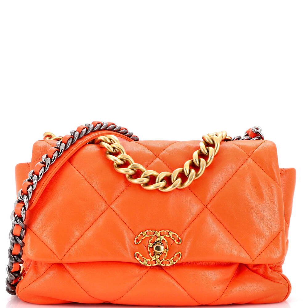 Chanel Large 19 Flap Bag Quilted Leather